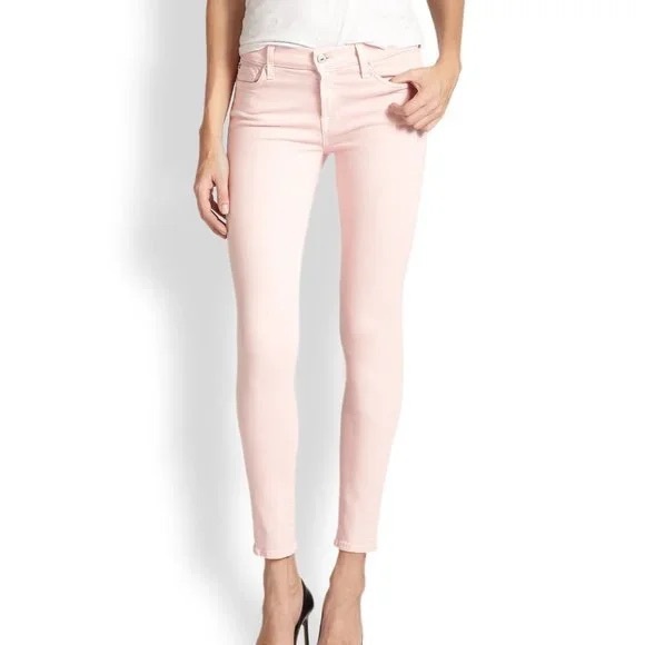 7 For All Mankind Pink Ankle Skinny Jeans - Picture 5 of 13